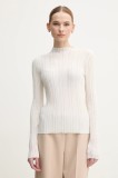 OUI pulover femei, culoarea bej, light, cu turtleneck, 92224