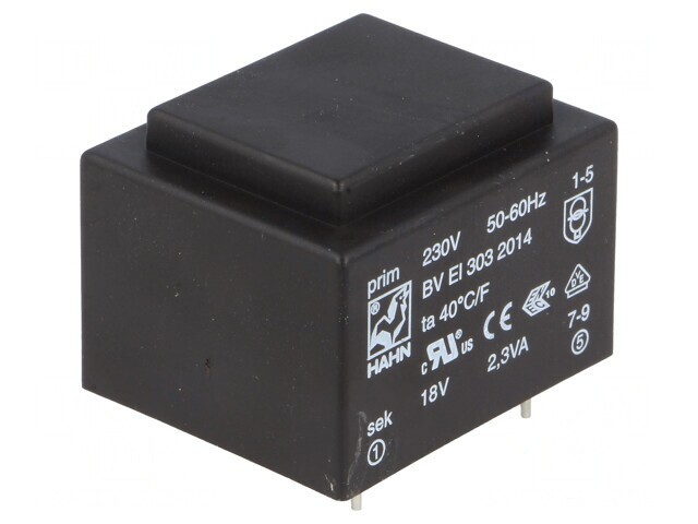 Transformator &icirc;ncapsulat 2,3VA 230VAC 18V PCB