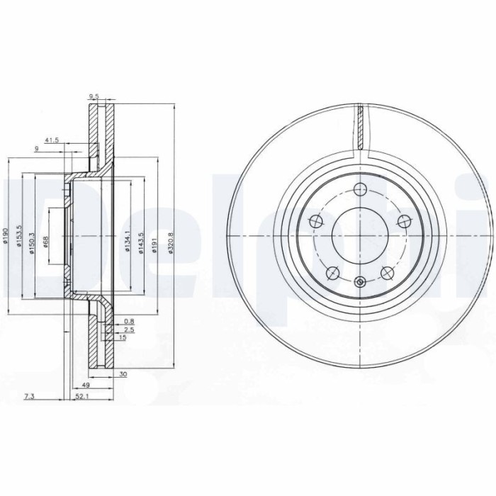 DELPHI BG3939 Disc frana