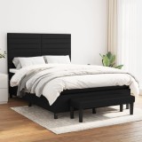 Cumpara ieftin Gossi pat box spring cu saltea, negru, 140x190 cm, textil