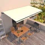 vidaXL Copertină retractabilă automat, crem, 600x350 cm