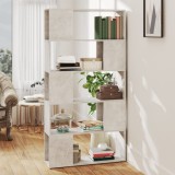VidaXL Bibliotecă/Separator cameră, gri beton, 80x24x155 cm, PAL