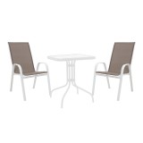 Cumpara ieftin Masa dining Watson-Calan, Pako World, Metal, Alb, 70x70x70 cm
