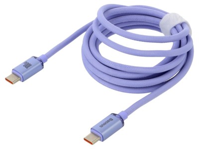 Cablu USB 2.0 USB C 2m violet textil foto