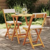 Set Bistro Pliabil cu Perne Lemn Solid de Acacia