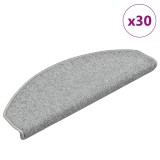 vidaXL Covorașe pentru scări, 30 buc., 65x24x4 cm, gri deschis, semirotunde, mari 3365762