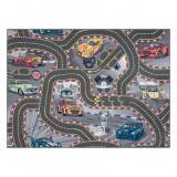COVOR REBEL ROADS Racers 97 Străzi, mașini antiderapant pentru copii - gri, 95x200 cm