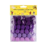 Set 30 pompoane pentru activitati Crisalida, diametru 20 mm, Violet