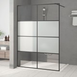 Perete cabina dus walk-in negru 140x195 cm sticla ESG semi-mata GartenMobel Dekor, vidaXL