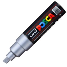 Marker UNI PC-8K Posca, 8.0 mm,varf tesit,argintiu