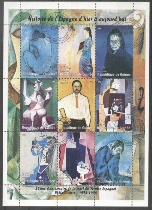 Guinea 1998 Paintings, Picasso, perf. sheetlet, used T.219