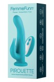 Vibrator Rabbit cu Rotatie si Telecomanda Pirouette by Femme Funn, Turcoaz