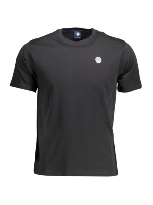 Tricou barbati, cu mini logo brodat, Regular fit, Negru, XL foto
