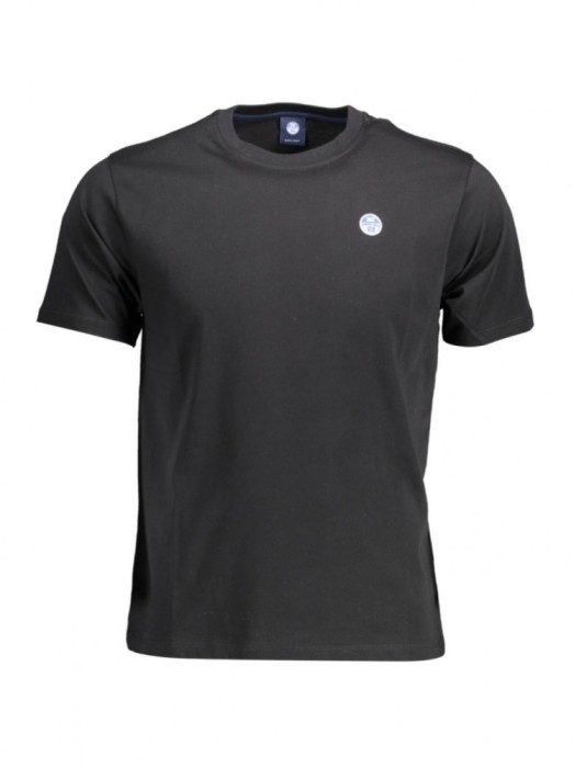 Tricou barbati, cu mini logo brodat, Regular fit, Negru, XL