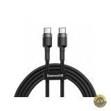 Cablu Date si Incarcare USB-C - USB-C Baseus Cafule 60W 2m Negru CATKLF-HG1