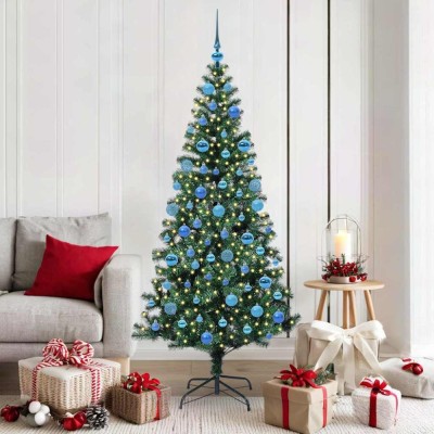vidaXL Pom de Crăciun artificial pre-iluminat Verde 180 cm PVC 3397018 foto