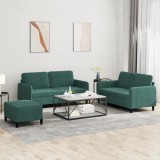 VidaXL Set de canapele, 3 piese, verde &icirc;nchis, catifea