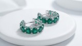 Cumpara ieftin Cercei din Argint 925 Emerald Royal Hoops , Opulenta Regala E i Stralucire Hypnotica