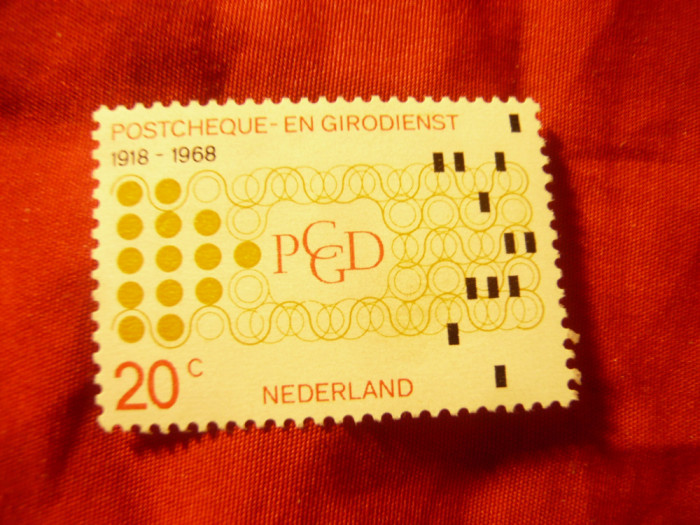 Serie Olanda 1968 - Posta olandeza moderna , 1 valoare