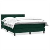 Cumpara ieftin Pat box spring cu saltea, verde inchis, 160x220 cm, catifea