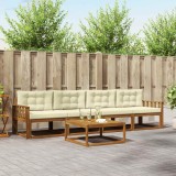 vidaXL Set de canapele de exterior cu pernă 5 pcs Natural și Crem 3367153