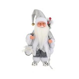 Jucarie Interactiva Figurina Mos Craciun cu Haine Argintii, Miscare si Sunet, 30 cm, General