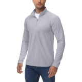 Tricou polar cu fermoar parțial pentru bărbați