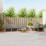vidaXL Set de canapele de exterior 7 pcs Alb și gri deschis 3388433