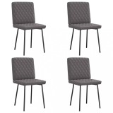 VidaXL Scaune de sufragerie, 4 buc. gri, piele ecologică