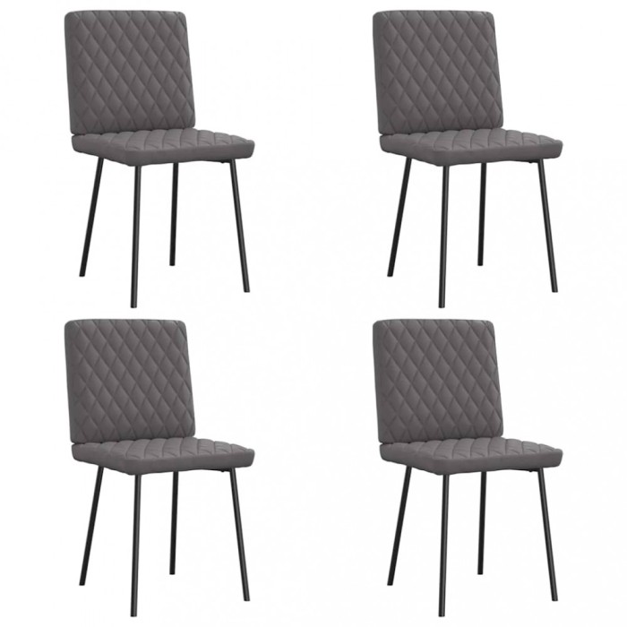 vidaXL Scaune de sufragerie, 4 buc. gri, piele ecologică 3315215