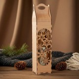 Cutie Cadou Sticlă Vin Elegantă, Luxoasă, Captusită, Dimensiuni 42x9cm, Aniversare, Nuntă, Sărbătoare