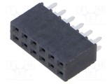 Conector şiruri pini mamă 12 PIN 2,54mm gold flash THT SAMTEC