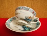 CEASCA SI FARFURIE DIN PORTELAN CHINEZESC, PICTATE MANUAL- MADE IN CHINA