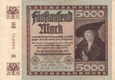 GERMANIA 5.000 marci 1922 VF+!!! foto