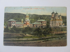 Carte postala Curtea de Arges:Manastirea si Castelul Regal-circulata 1916 foto