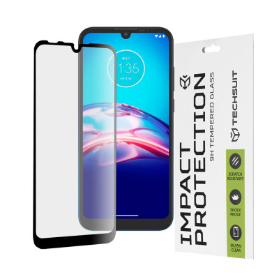 Folie pentru Motorola Moto E6i / Moto E6s 2020 / Moto E6 Plus - Techsuit 111D Full Cover / Full Glue Glass - Black foto