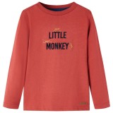 Tricou pentru copii cu m&acirc;neci lungi roșu ars 140
