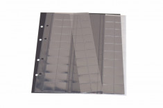 Set 2 folii pentru monede, Premium, cu 120 buzunare pentru monede de pana la 20 mm si foi de carton negru