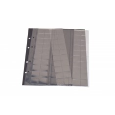 Set 2 folii pentru monede, Premium, cu 120 buzunare pentru monede de pana la 20 mm si foi de carton negru