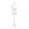 Manechin Bust Dama Alb Reglabil 133-168cm vidaXL - Ideal Croitorie, Design Vestimentar, Expozitii