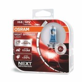 Set 2 becuri auto cu halogen pentru far H4 Night Breaker Laser Next Generation +150% 12V 60/55W P43t-38, 1650lm, temperatura 4050K , 64193NL-HCB Kft, OSRAM