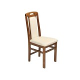 Scaun de living si bucatarie, SB Tim, din lemn masiv fag, tapiterie stofa, lacuit, 120 kg, 96x43x40 cm, Nuc