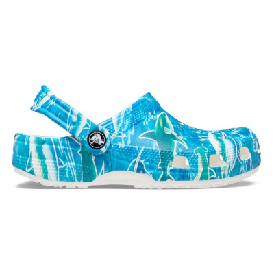 Saboti Crocs Classic Pool Party Clog Kids Albastru deschis - Shark/Ocean foto