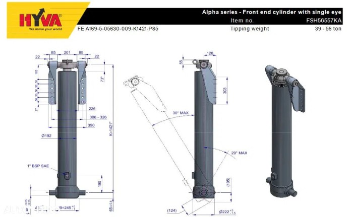 Cilindru Basculare Hyva FSH56557KDA Semiremorca Schmitz