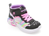 Ghete SKECHERS negre, UNICORN DREAMS, din material textil