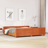 VidaXL Cadru de pat fără saltea, maro ceruit 200x200 cm lemn masiv pin