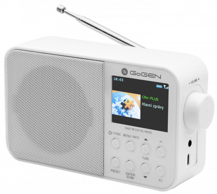 Radio portabil GoGEN DAB 500 BTCW cu tuner DAB+ si FM, 1W, Bluetooth, LCD