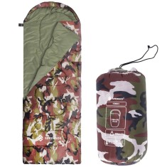 Sac de dormit tip mumie, cu geanta de transport, 210x73cm, 8-20grade, culoare camuflaj Household NewTrend