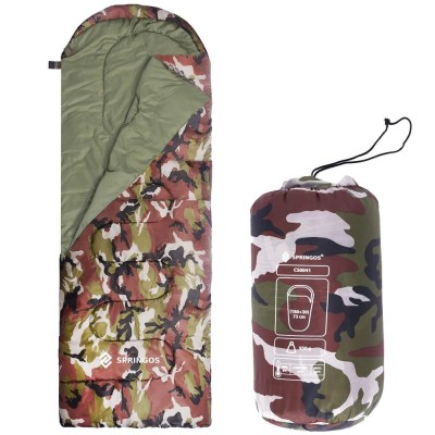 Sac de dormit tip mumie, cu geanta de transport, 210x73cm, 8-20grade, culoare camuflaj Household NewTrend foto
