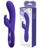 Vibrator Iepuras Cerberus Youth, Vibrating&amp;Licking, Silicon, USB, Violet, 20.6 cm